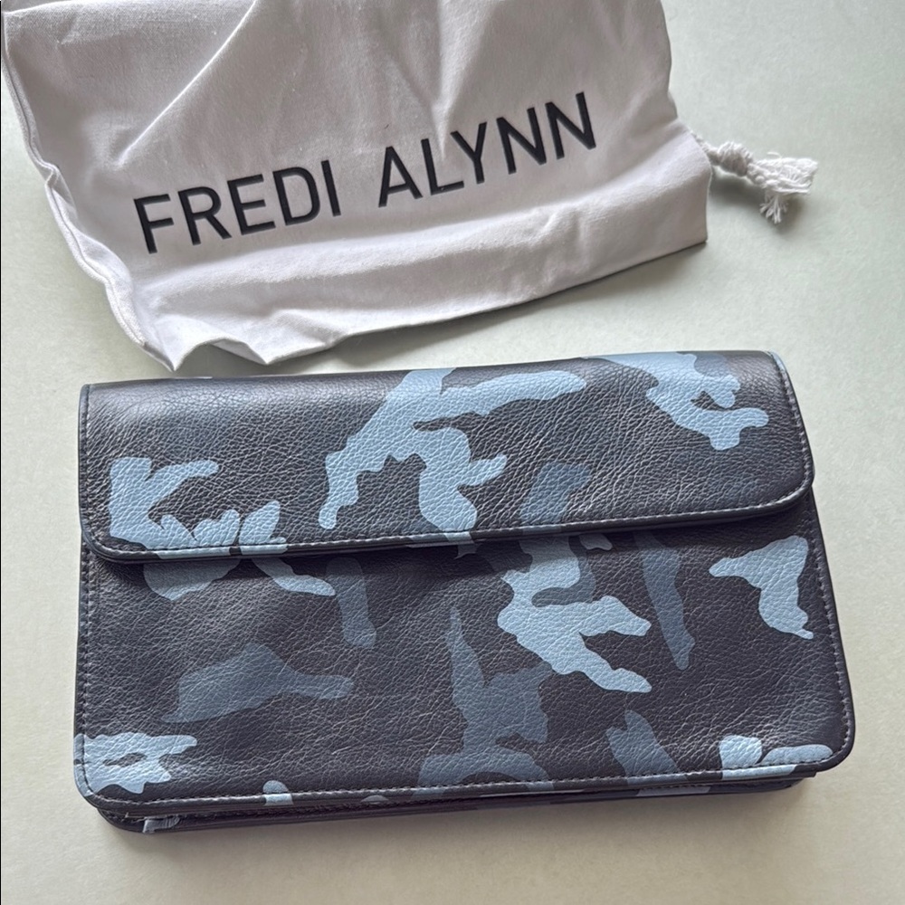 Black, Blue and Gray Camouflage Purse Clutch